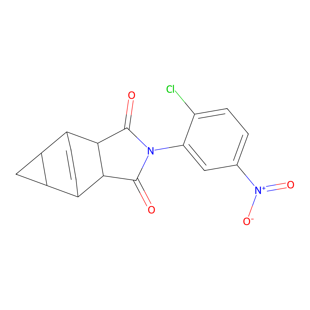 2-(2-chloro-5-nitrophenyl)hexahydro-4,6-ethenocyclopropa[f]isoindole-1,3(2H,3aH)-dione molecular structure, CAS 354812-63-8