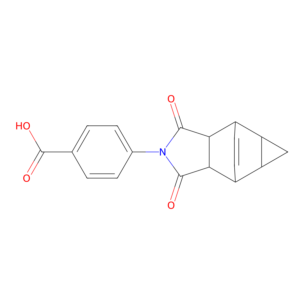 4-(1,3-dioxooctahydro-4,6-ethenocyclopropa[f]isoindol-2(1H)-yl)benzoic acid molecular structure, CAS 354812-64-9