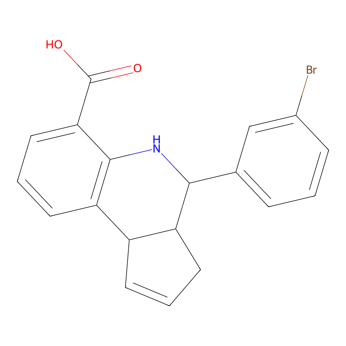 4-(3-bromophenyl)-3a,4,5,9b-tetrahydro-3H-cyclopenta[c]quinoline-6-carboxylic acid molecular structure, CAS 354812-80-9