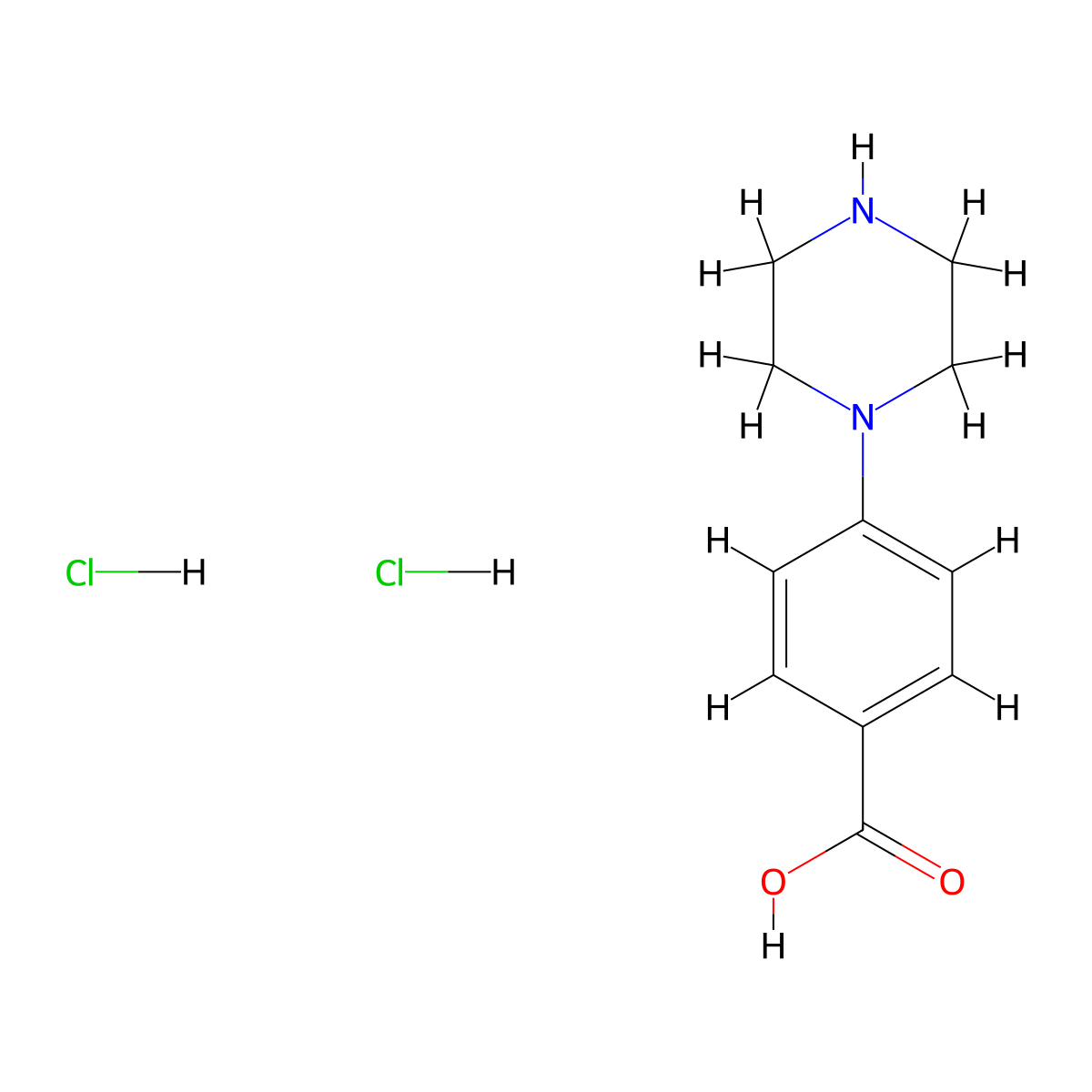 4-(Piperazin-1-yl)benzoic acid dihydrochloride molecular structure, CAS 354813-11-9