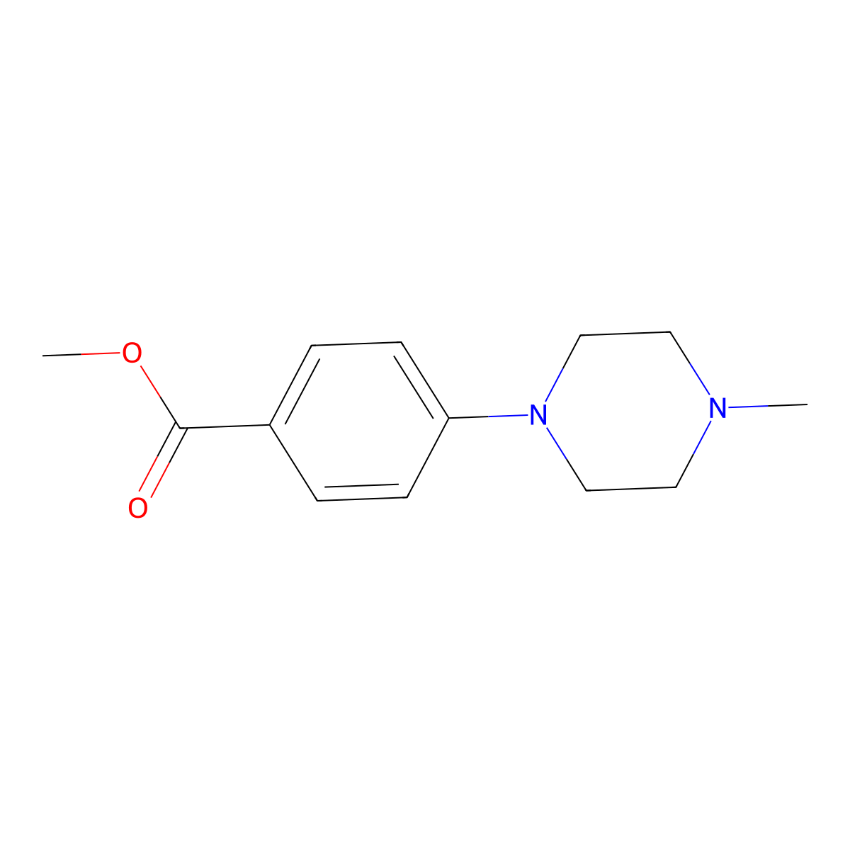 Methyl 4-(4-methylpiperazin-1-yl)benzoate molecular structure, CAS 354813-14-2