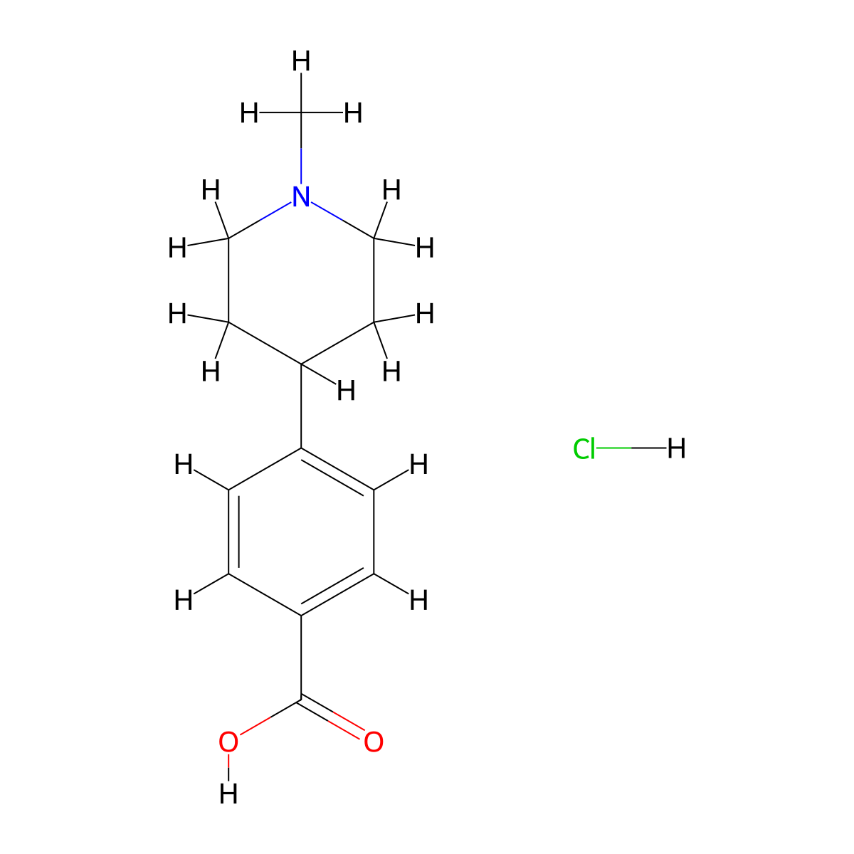 4-(1-Methylpiperidin-4-yl)benzoic acid hydrochloride molecular structure, CAS 354813-49-3