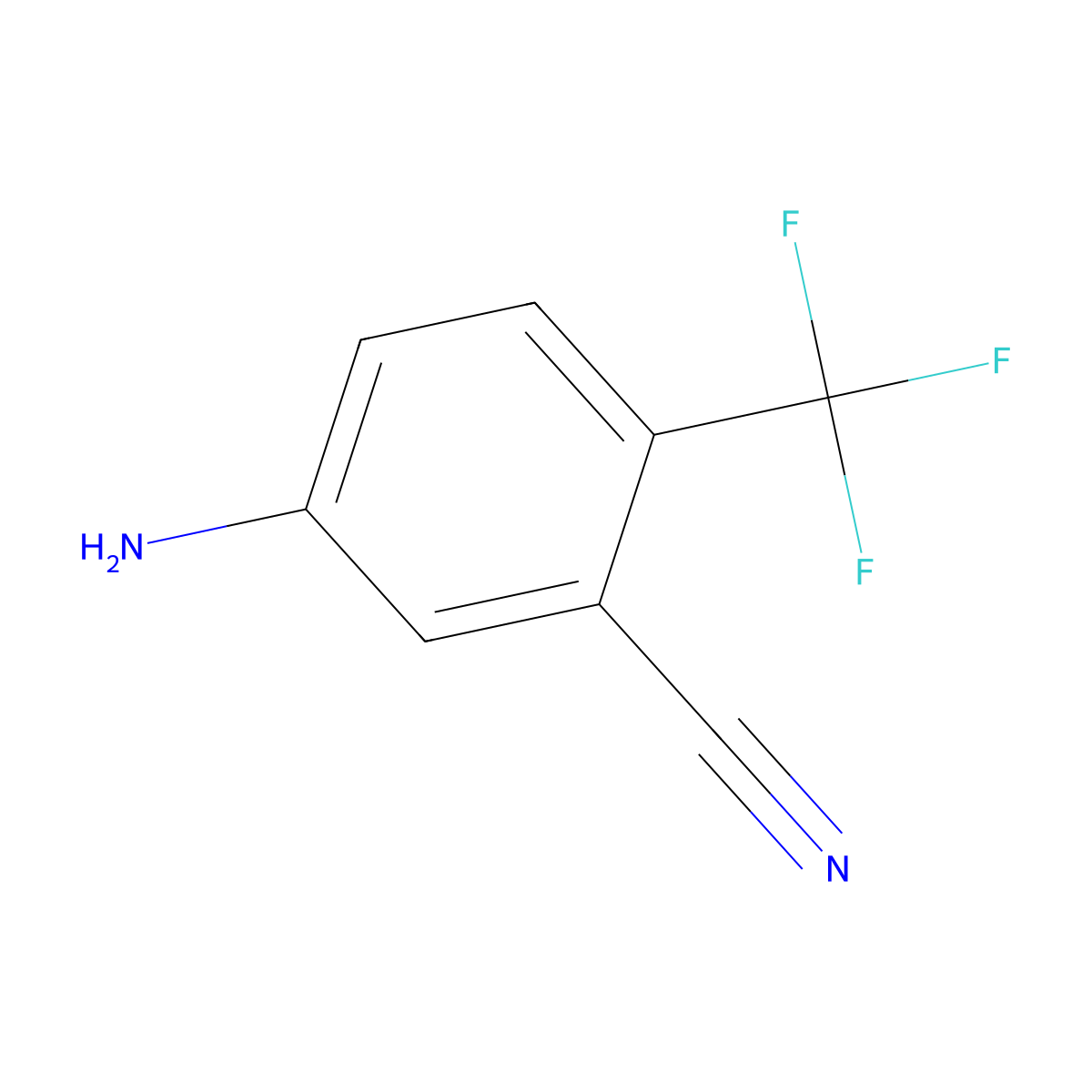 5-Amino-2-(trifluoromethyl)benzonitrile molecular structure, CAS 354814-19-0