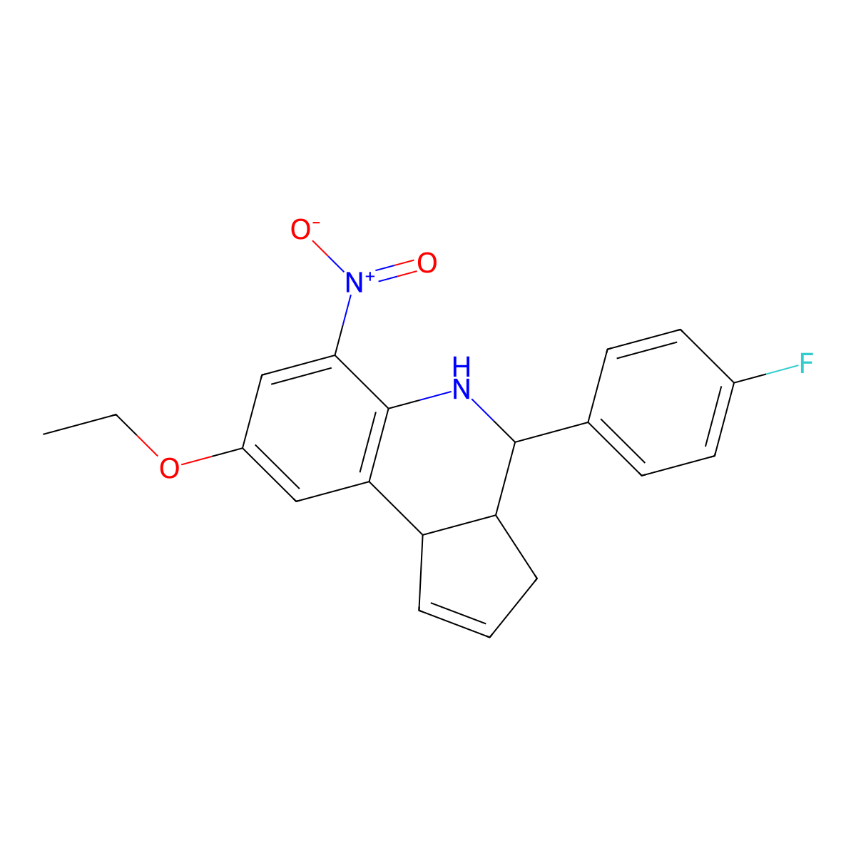 8-ethoxy-4-(4-fluorophenyl)-6-nitro-3a,4,5,9b-tetrahydro-3H-cyclopenta[c]quinoline molecular structure, CAS 354815-35-3