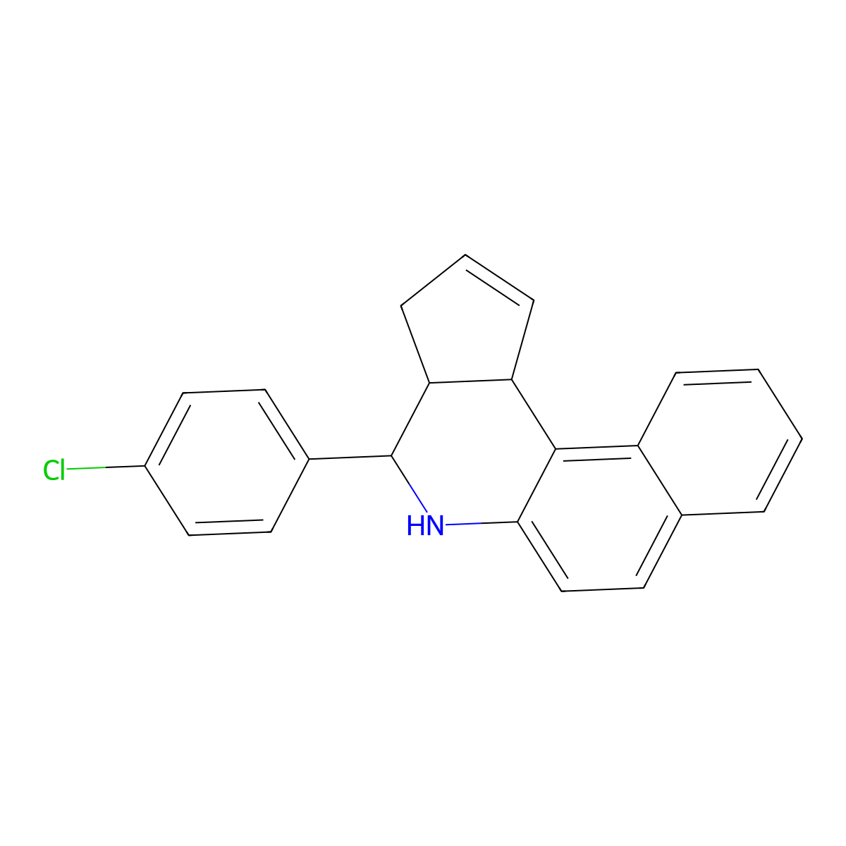 4-(4-chlorophenyl)-3a,4,5,11c-tetrahydro-3H-benzo[f]cyclopenta[c]quinoline molecular structure, CAS 354815-43-3