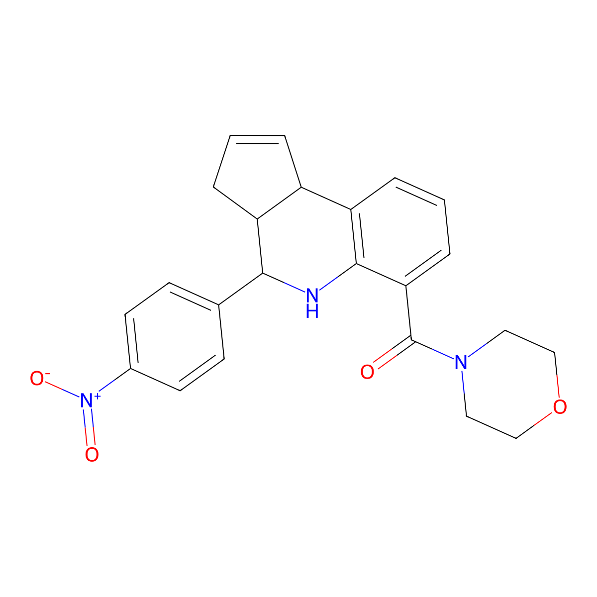 morpholin-4-yl[4-(4-nitrophenyl)-3a,4,5,9b-tetrahydro-3H-cyclopenta[c]quinolin-6-yl]methanone molecular structure, CAS 354815-84-2
