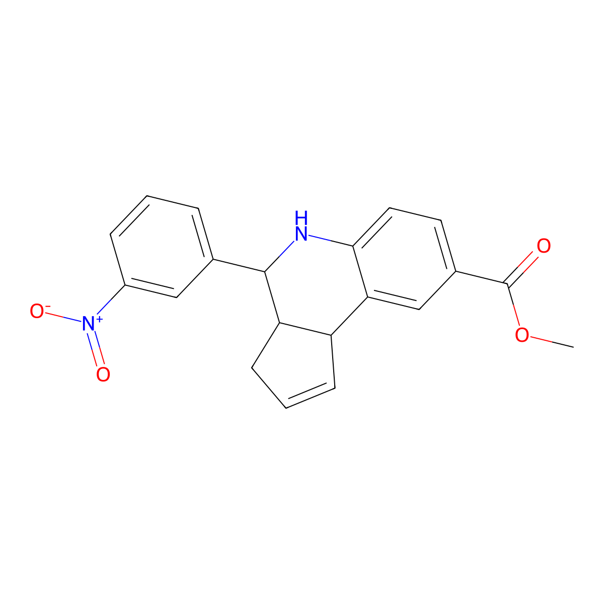 methyl 4-(3-nitrophenyl)-3a,4,5,9b-tetrahydro-3H-cyclopenta[c]quinoline-8-carboxylate molecular structure, CAS 354816-04-9