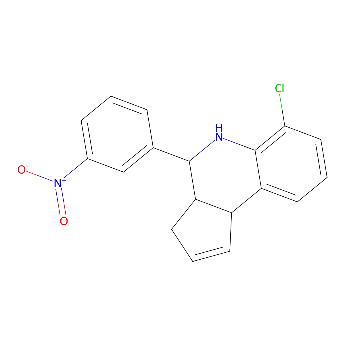 6-chloro-4-(3-nitrophenyl)-3a,4,5,9b-tetrahydro-3H-cyclopenta[c]quinoline molecular structure, CAS 354816-23-2