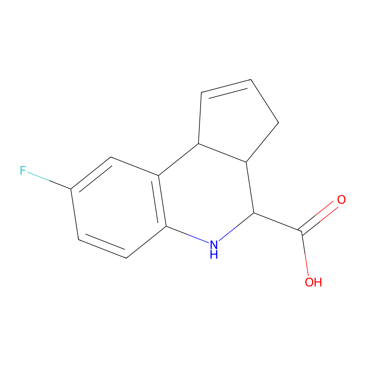 8-fluoro-3a,4,5,9b-tetrahydro-3H-cyclopenta[c]quinoline-4-carboxylic acid molecular structure, CAS 354816-24-3