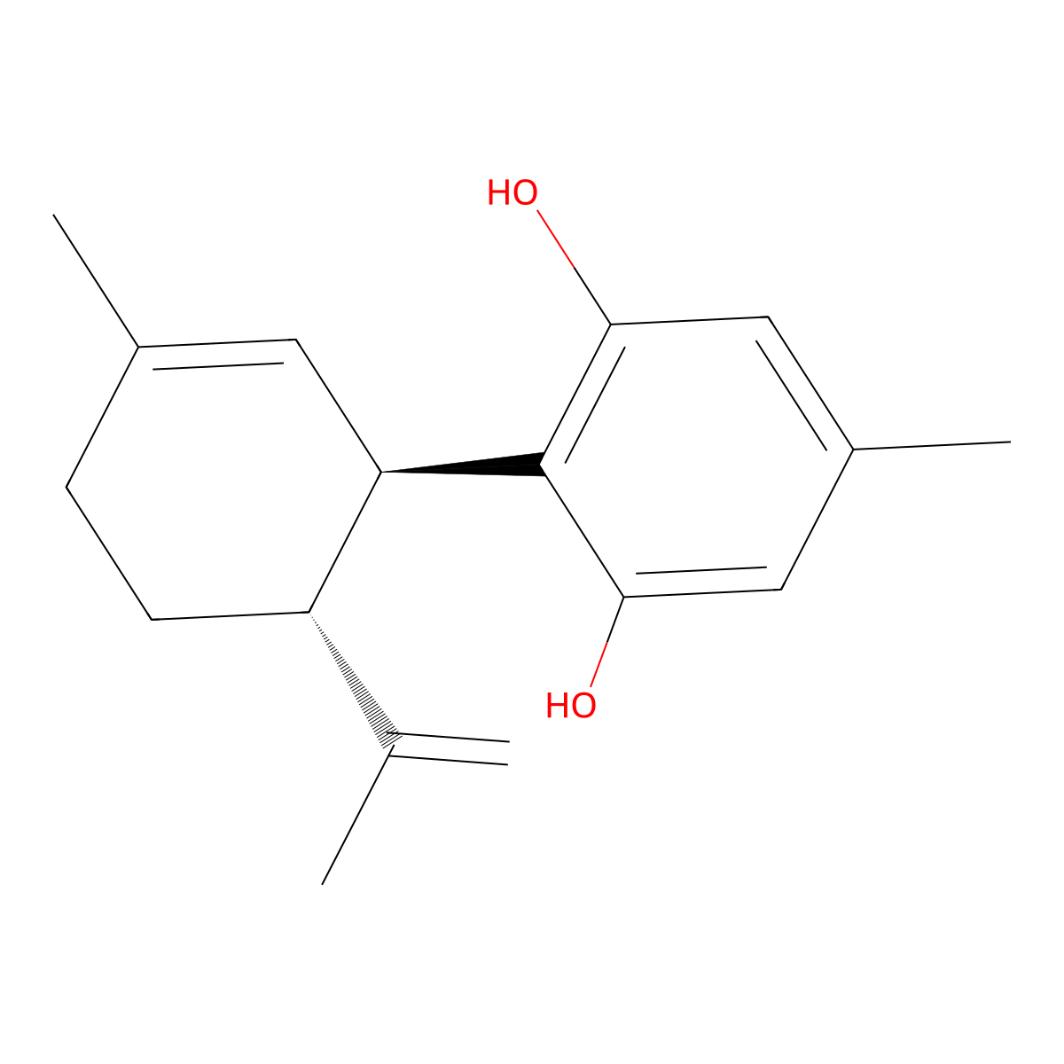Cannabidiorcol molecular structure, CAS 35482-50-9