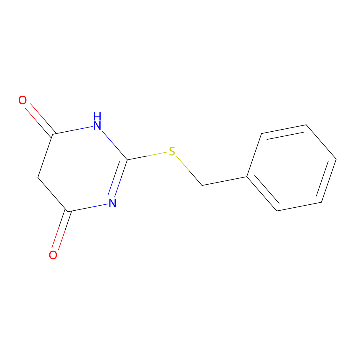2-(benzylthio)pyrimidine-4,6(1H,5H)-dione molecular structure, CAS 354822-23-4