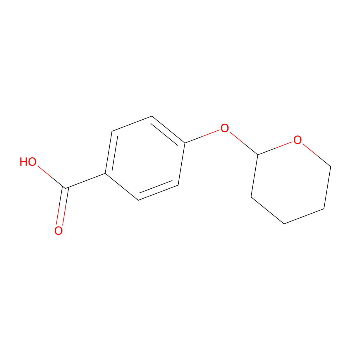 4-(tetrahydro-2H-pyran-2-yloxy)benzoic acid molecular structure, CAS 35486-97-6
