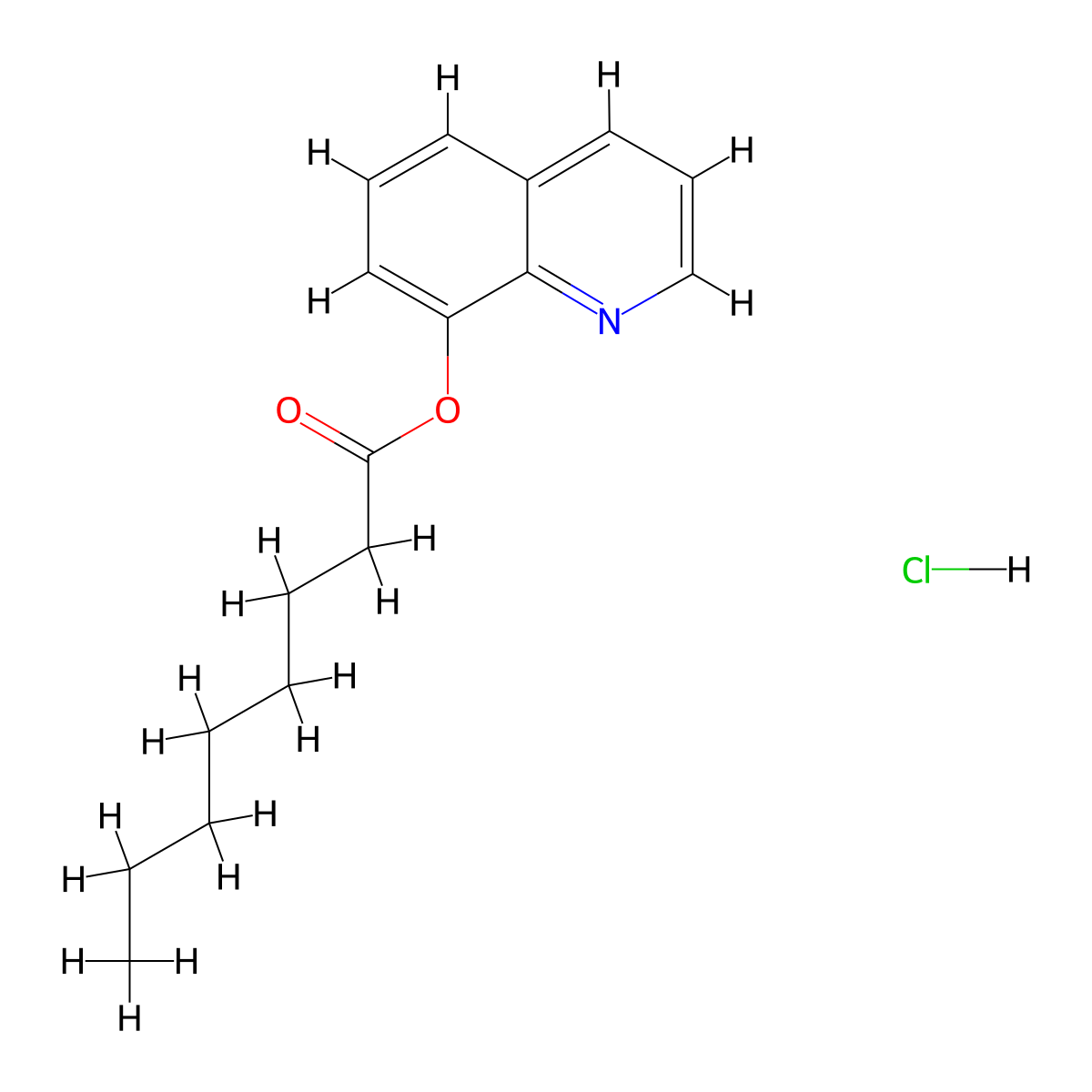 8-Hydroxyquinoline caprylate hydrochloride molecular structure, CAS 35487-04-8