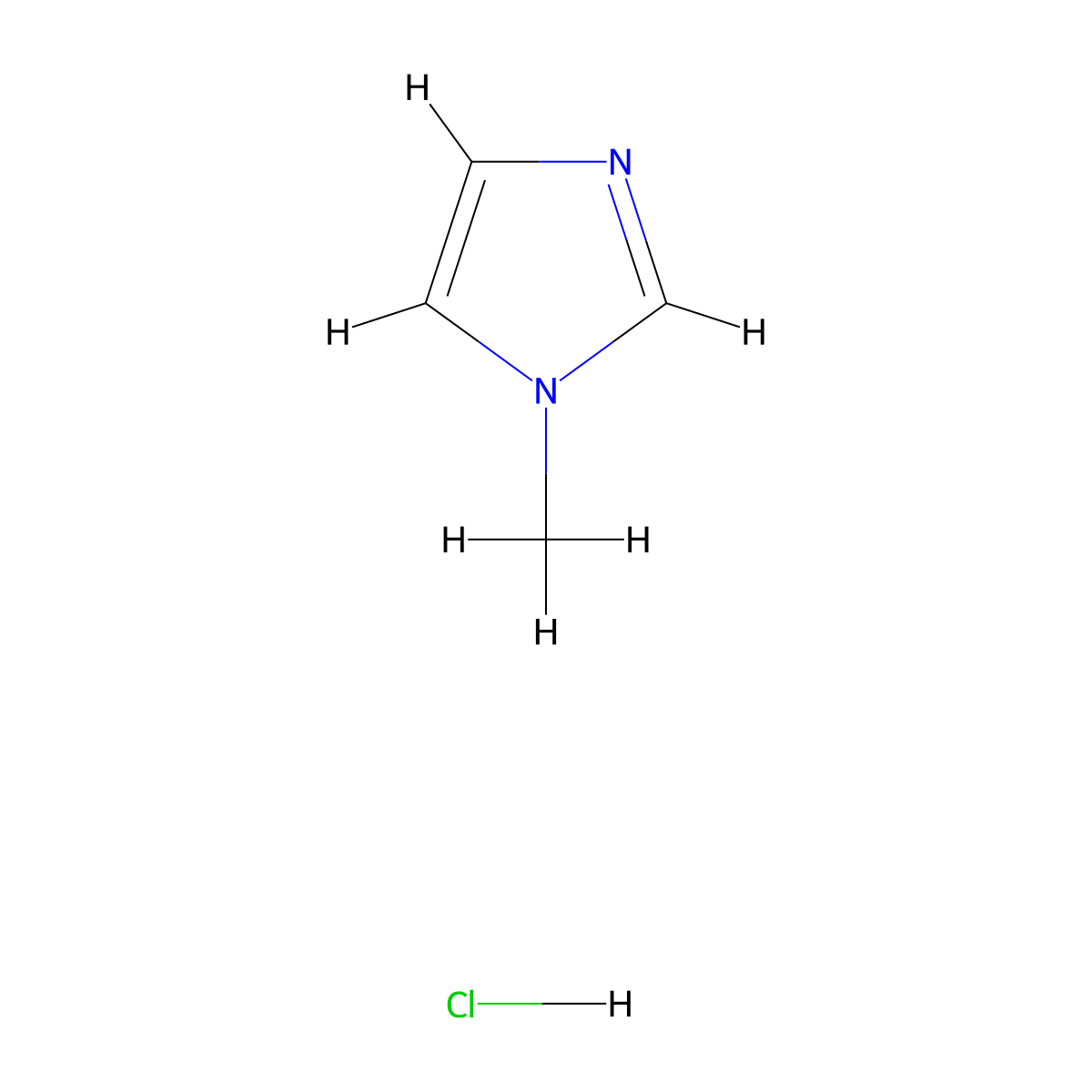 1-Methylimidazolium chloride molecular structure, CAS 35487-17-3