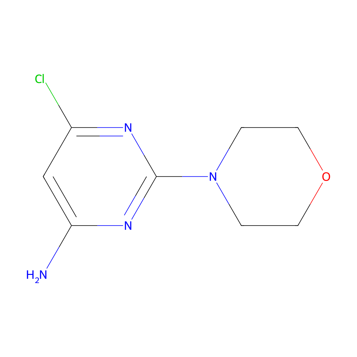 6-Chloro-2-(morpholin-4-yl)pyrimidin-4-amine molecular structure, CAS 3549-05-1