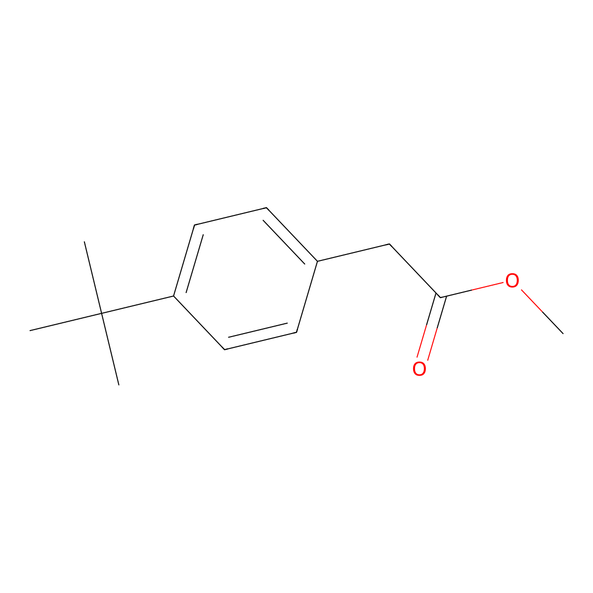 Methyl p-tert-butylphenylacetate molecular structure, CAS 3549-23-3
