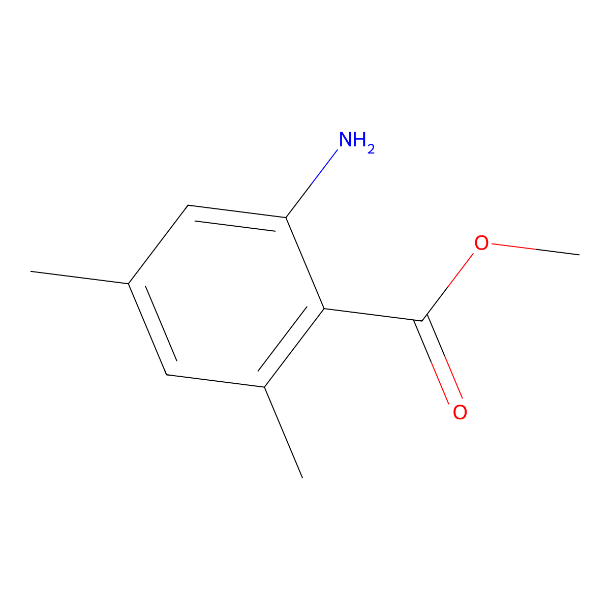 Methyl 2-amino-4,6-dimethylbenzoate molecular structure, CAS 35490-78-9