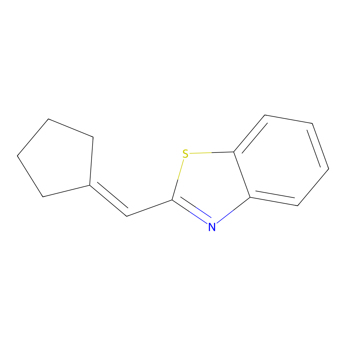 2-(Cyclopentylidenemethyl)-1,3-benzothiazole molecular structure, CAS 35491-12-4