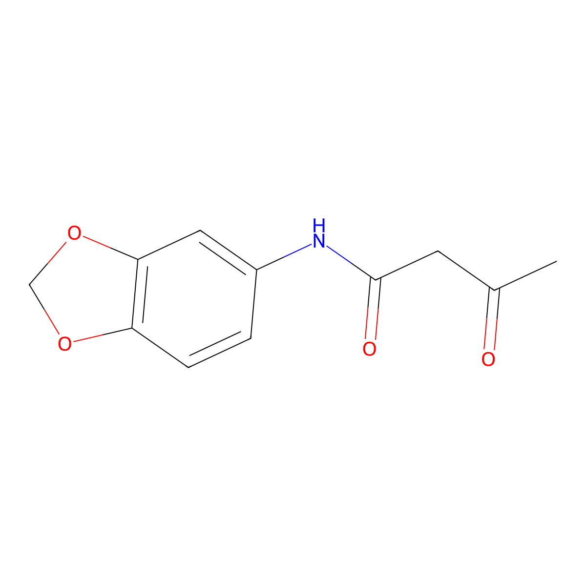 N-1,3-Benzodioxol-5-YL-3-oxobutanamide molecular structure, CAS 35493-00-6