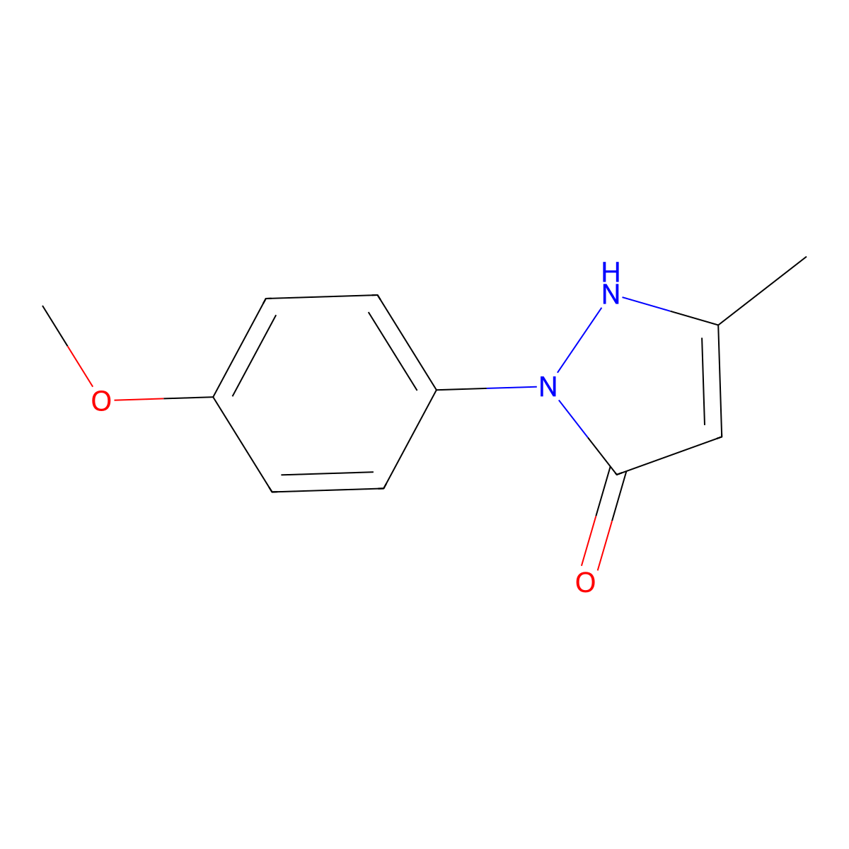 2-(4-methoxyphenyl)-5-methyl-1,2-dihydro-3H-pyrazol-3-one molecular structure, CAS 35496-18-5
