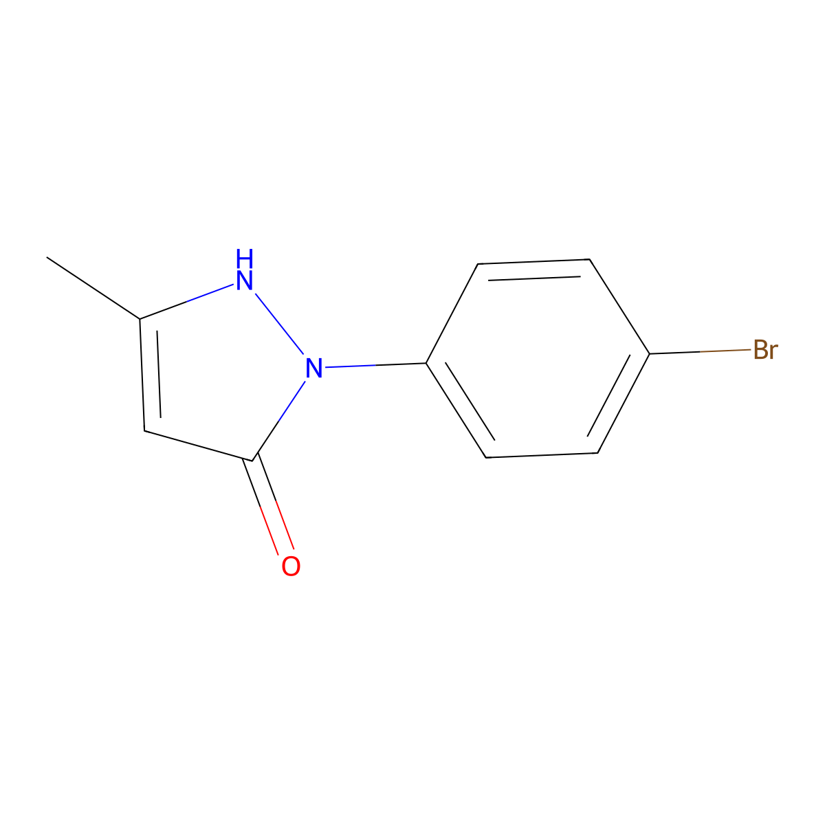 2-(4-bromophenyl)-5-methyl-1H-pyrazol-3-one molecular structure, CAS 35496-21-0