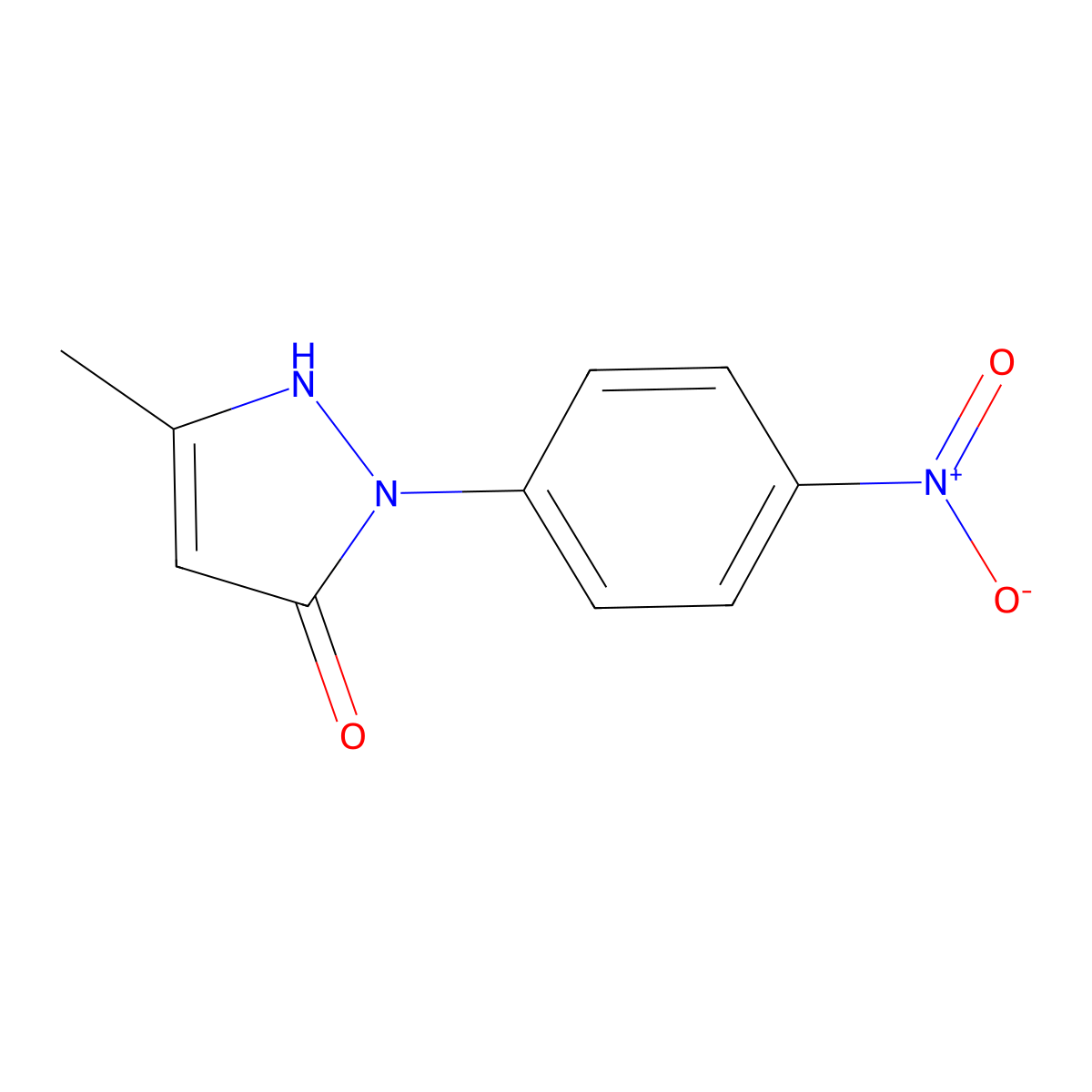 5-Methyl-2-(4-nitrophenyl)-1H-pyrazol-3(2H)-one molecular structure, CAS 35496-23-2