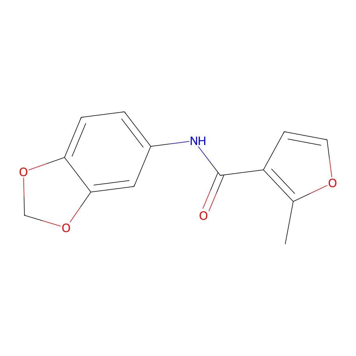 N-(1,3-benzodioxol-5-yl)-2-methylfuran-3-carboxamide molecular structure, CAS 35498-30-7