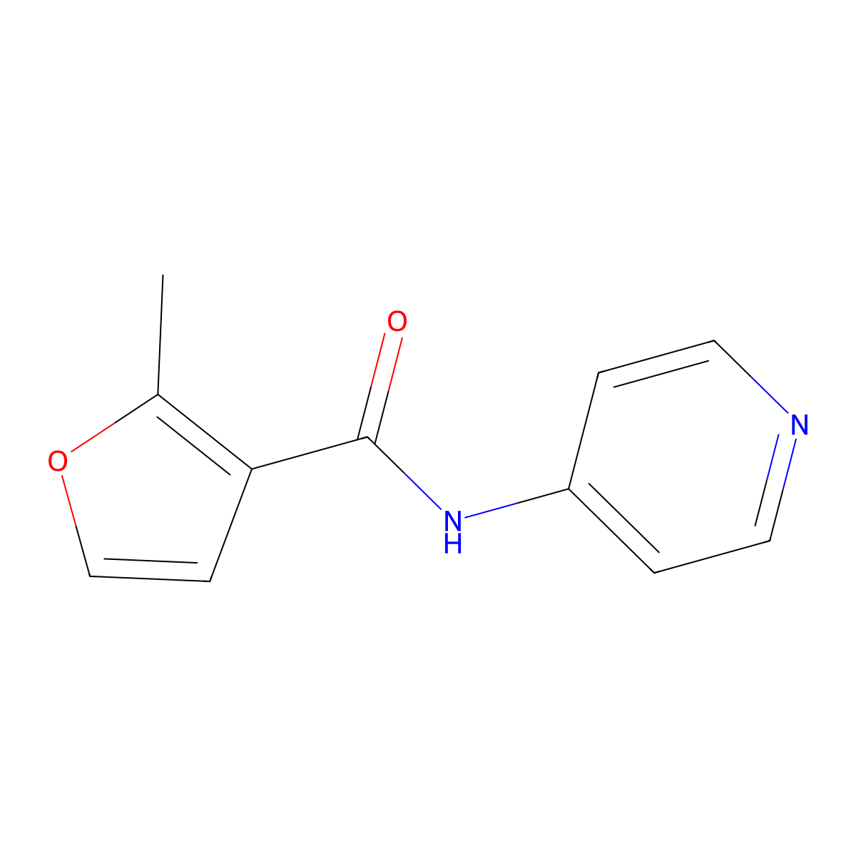2-methyl-N-(pyridin-4-yl)furan-3-carboxamide molecular structure, CAS 35498-44-3