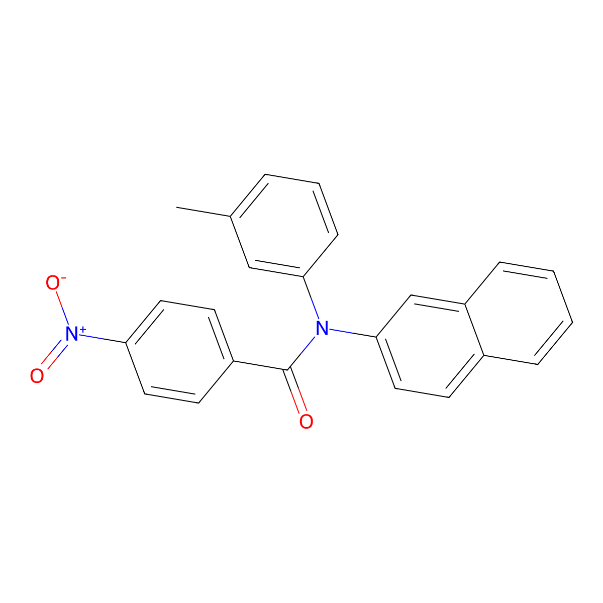 N-(3-methylphenyl)-N-naphthalen-2-yl-4-nitrobenzamide molecular structure, CAS 354988-93-5