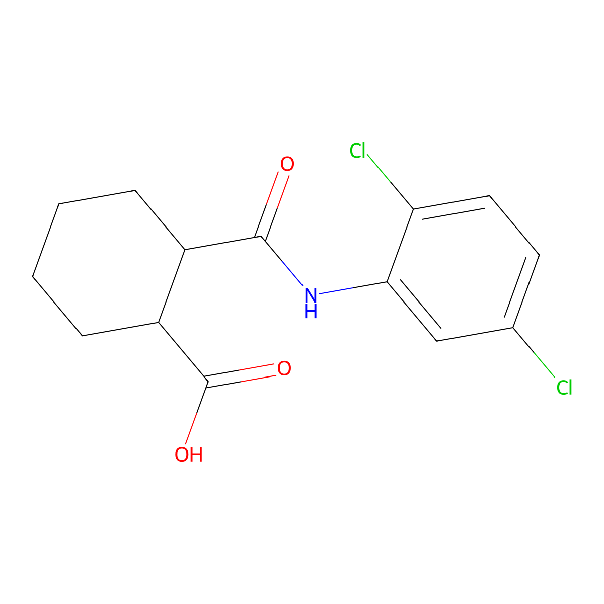 2-{[(2,5-Dichlorophenyl)amino]carbonyl}cyclohexanecarboxylic acid molecular structure, CAS 354989-52-9