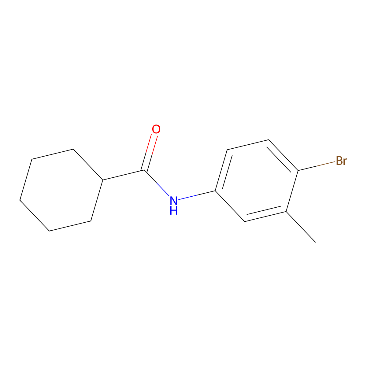 N-(4-bromo-3-methylphenyl)cyclohexanecarboxamide molecular structure, CAS 354989-54-1