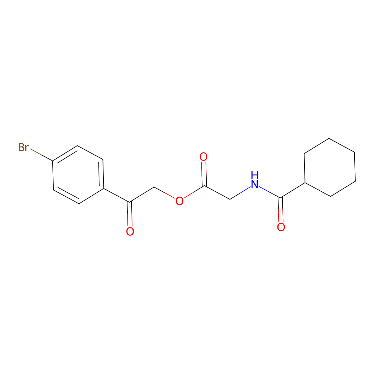[2-(4-Bromophenyl)-2-oxoethyl] 2-(cyclohexanecarbonylamino)acetate molecular structure, CAS 354990-19-5