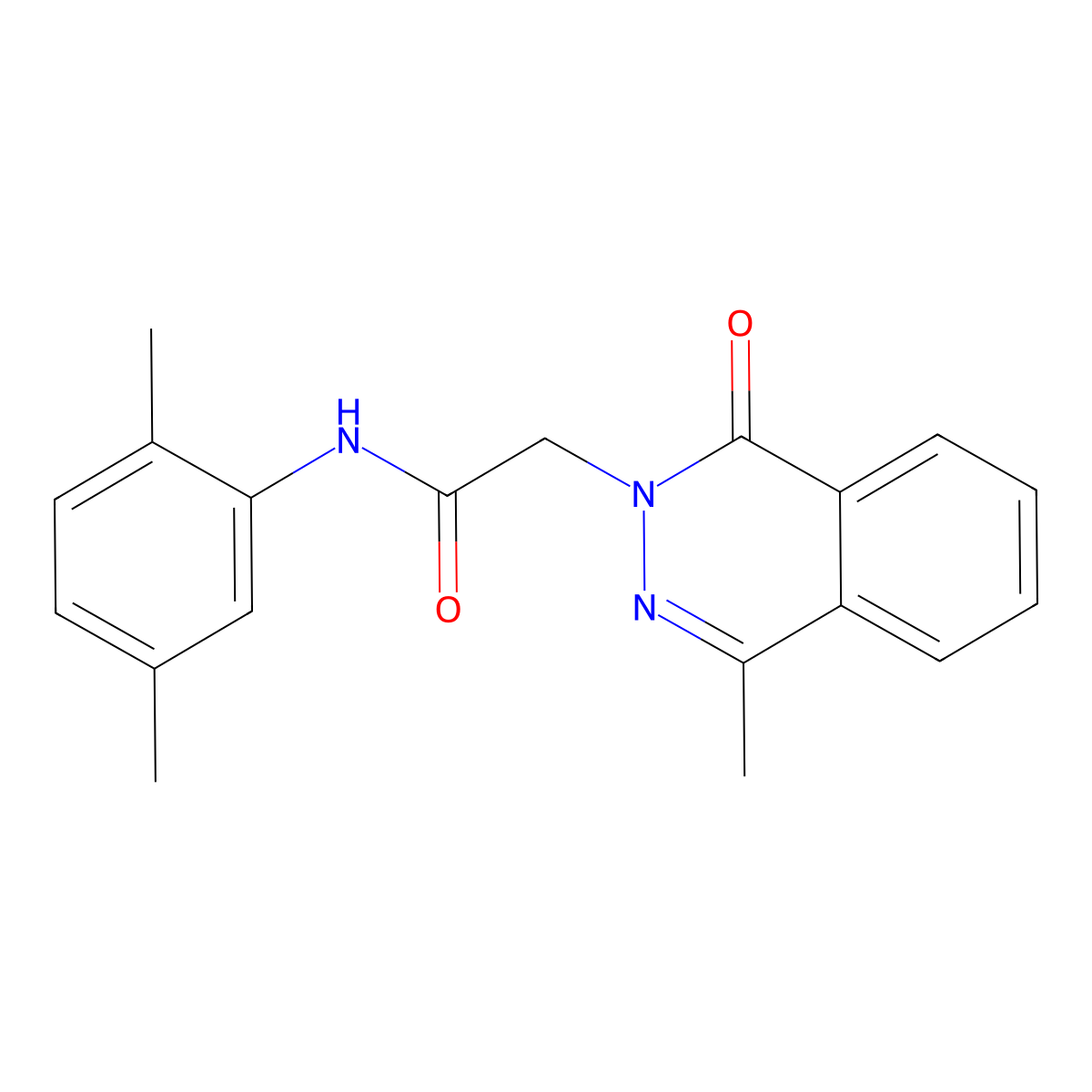 N-(2,5-dimethylphenyl)-2-(4-methyl-1-oxophthalazin-2-yl)acetamide molecular structure, CAS 354990-80-0