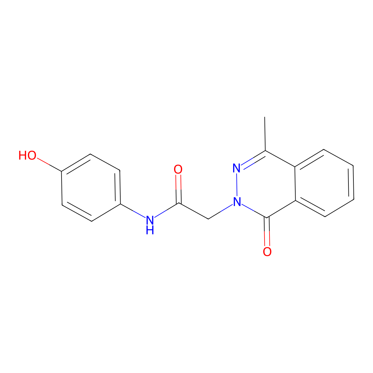N-(4-hydroxyphenyl)-2-(4-methyl-1-oxophthalazin-2(1H)-yl)acetamide molecular structure, CAS 354990-82-2