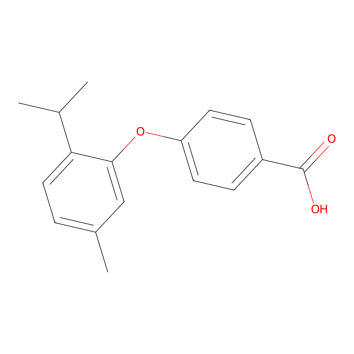4-[5-Methyl-2-(propan-2-yl)phenoxy]benzoic acid molecular structure, CAS 354991-47-2