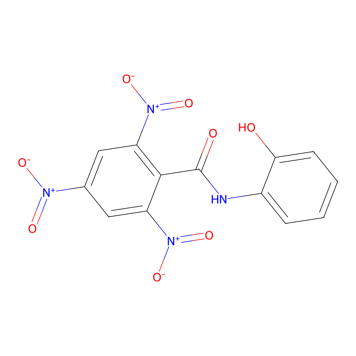 N-(2-hydroxyphenyl)-2,4,6-trinitrobenzamide molecular structure, CAS 354991-65-4