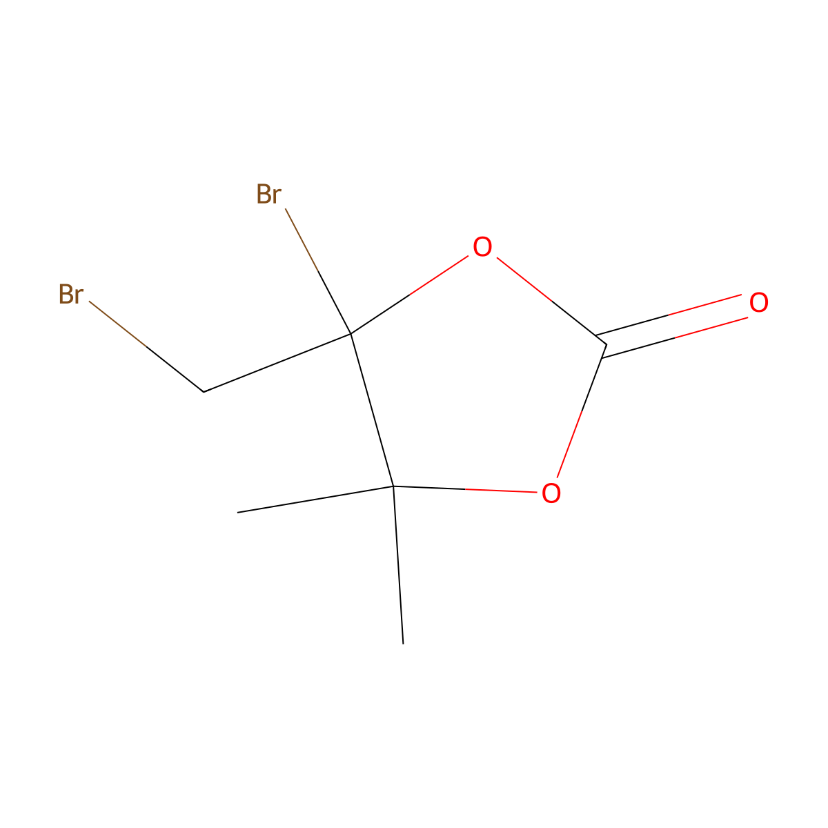 4-Bromo-4-(bromomethyl)-5,5-dimethyl-1,3-dioxolan-2-one molecular structure, CAS 354991-72-3