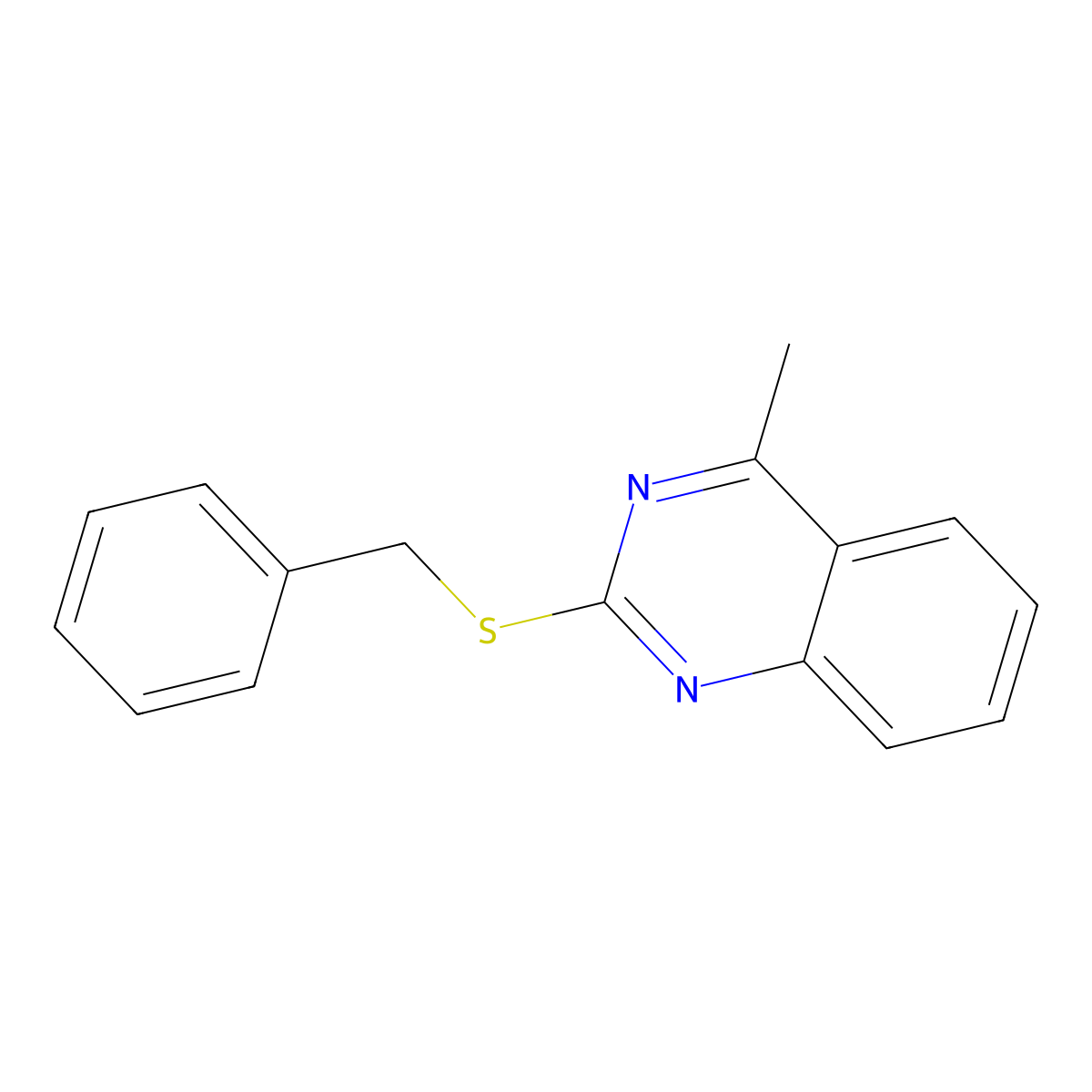 2-(Benzylsulfanyl)-4-methylquinazoline molecular structure, CAS 354991-86-9