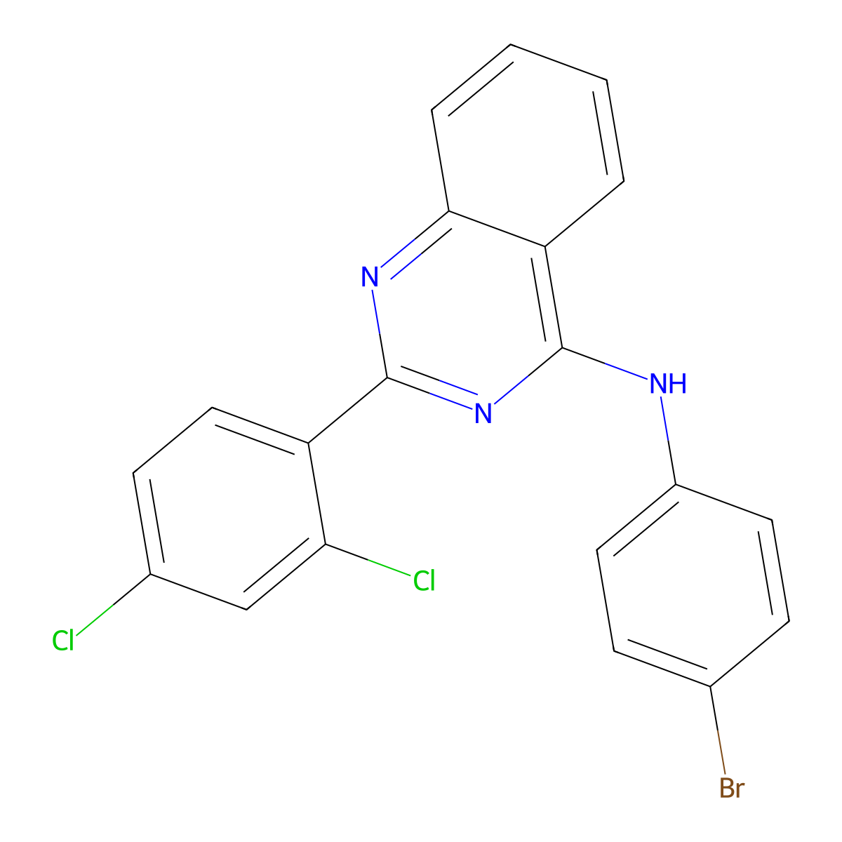 N-(4-bromophenyl)-2-(2,4-dichlorophenyl)quinazolin-4-amine molecular structure, CAS 354991-98-3