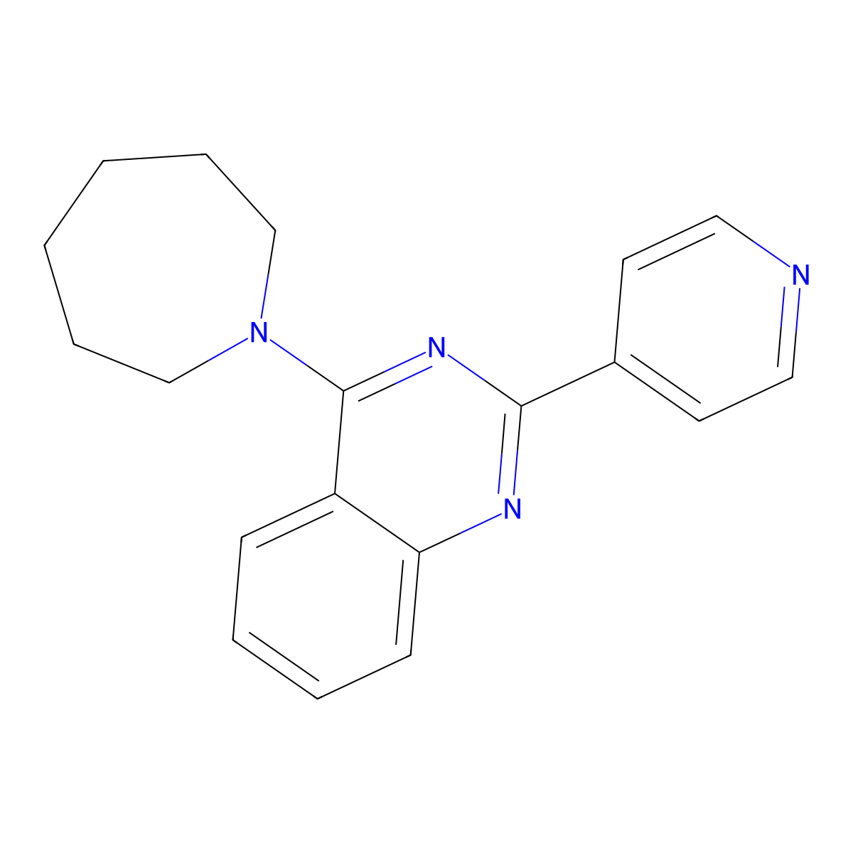 4-(1-Azepanyl)-2-(4-pyridinyl)quinazoline molecular structure, CAS 354992-09-9