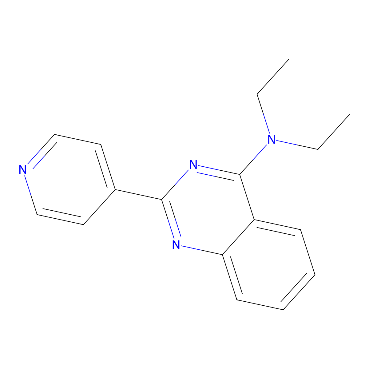 N,N-diethyl-2-pyridin-4-ylquinazolin-4-amine molecular structure, CAS 354992-13-5
