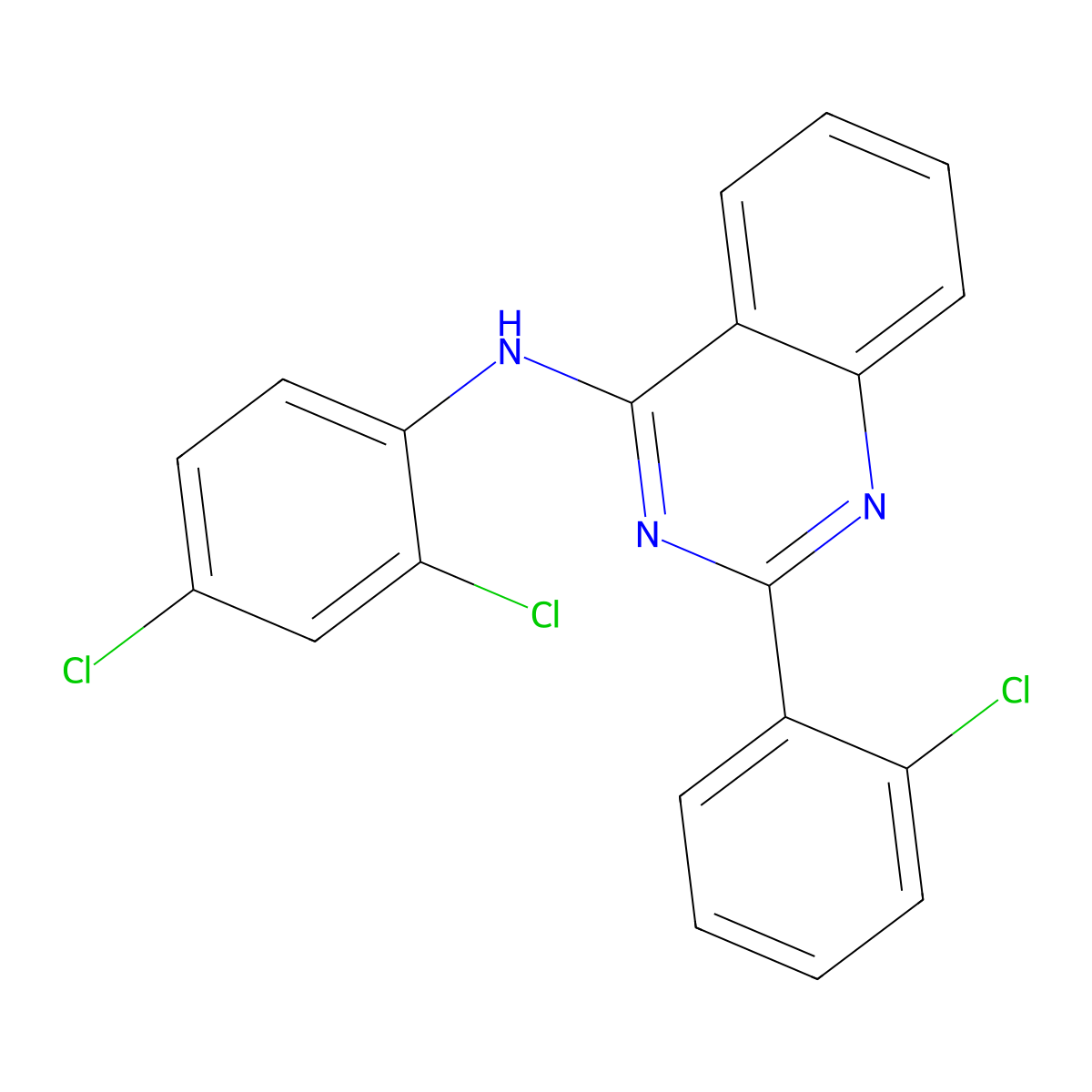 2-(2-chlorophenyl)-N-(2,4-dichlorophenyl)quinazolin-4-amine molecular structure, CAS 354992-17-9