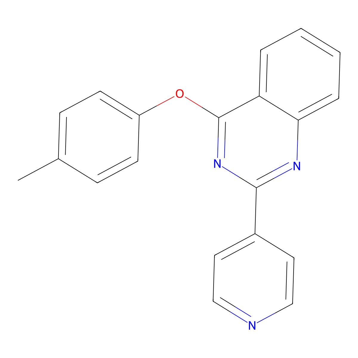 4-(4-Methylphenoxy)-2-pyridin-4-ylquinazoline molecular structure, CAS 354992-31-7