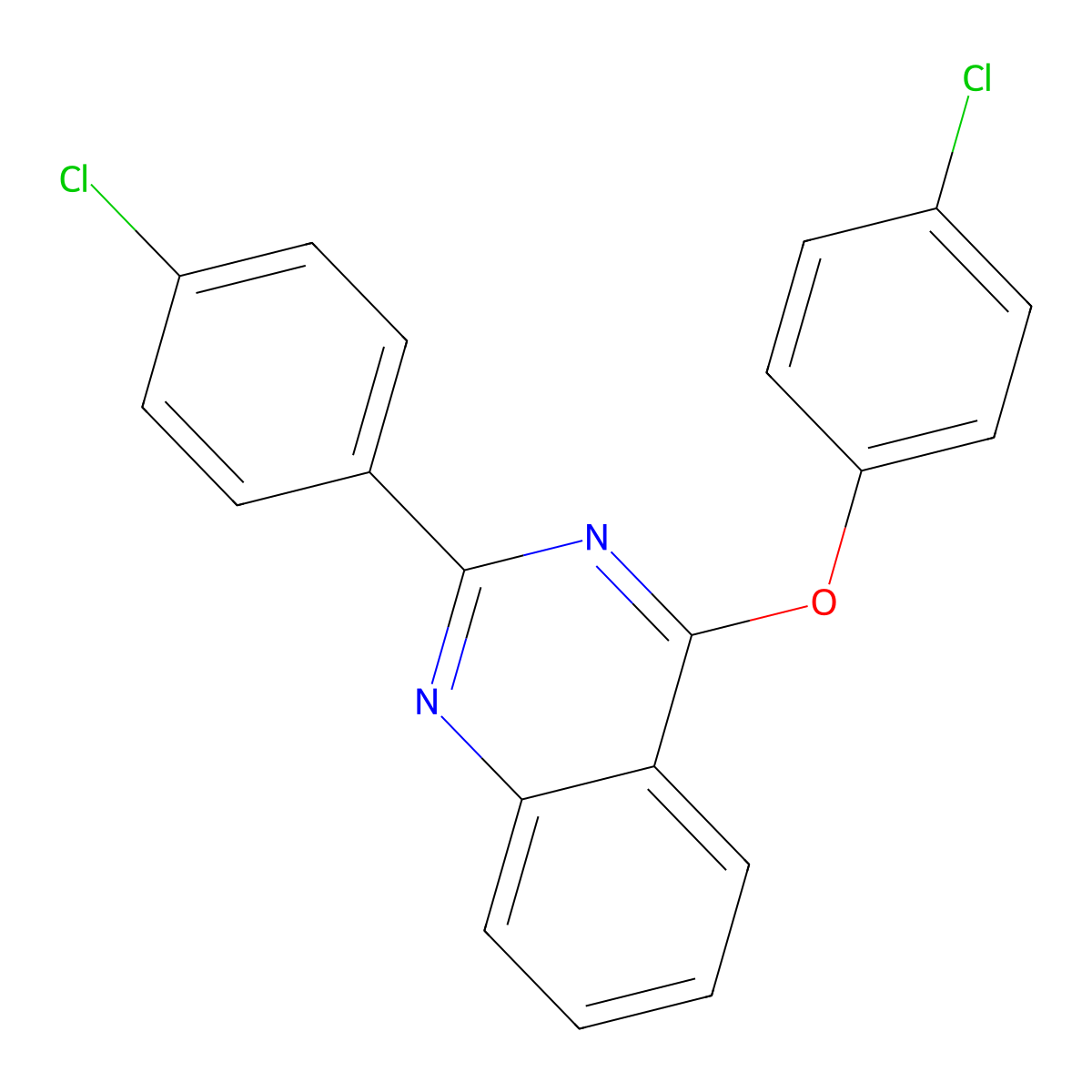 4-(4-Chlorophenoxy)-2-(4-chlorophenyl)quinazoline molecular structure, CAS 354992-33-9