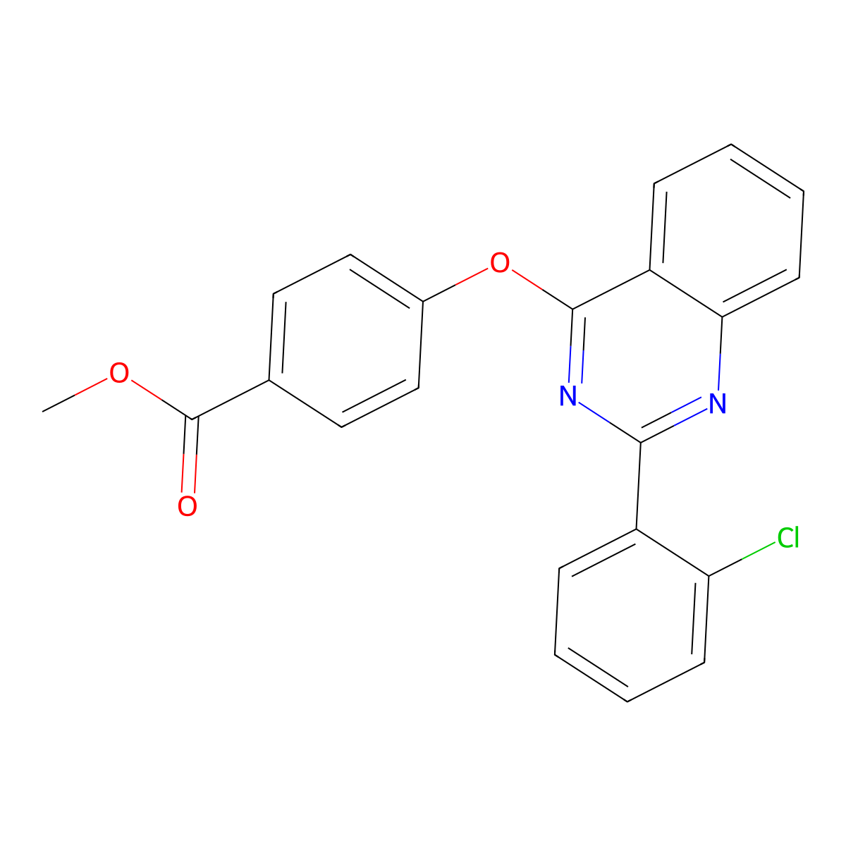 Methyl 4-[2-(2-chlorophenyl)quinazolin-4-yl]oxybenzoate molecular structure, CAS 354992-34-0