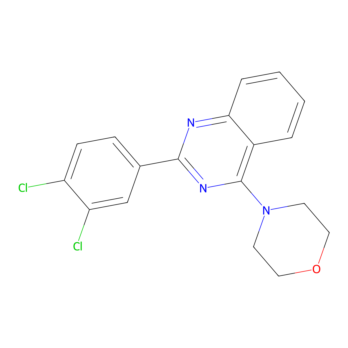 4-[2-(3,4-Dichlorophenyl)quinazolin-4-yl]morpholine molecular structure, CAS 354992-37-3