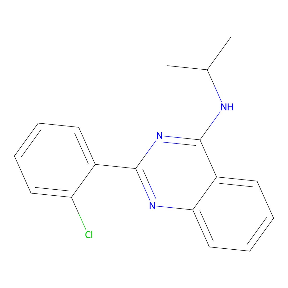 2-(2-chlorophenyl)-N-propan-2-ylquinazolin-4-amine molecular structure, CAS 354992-38-4