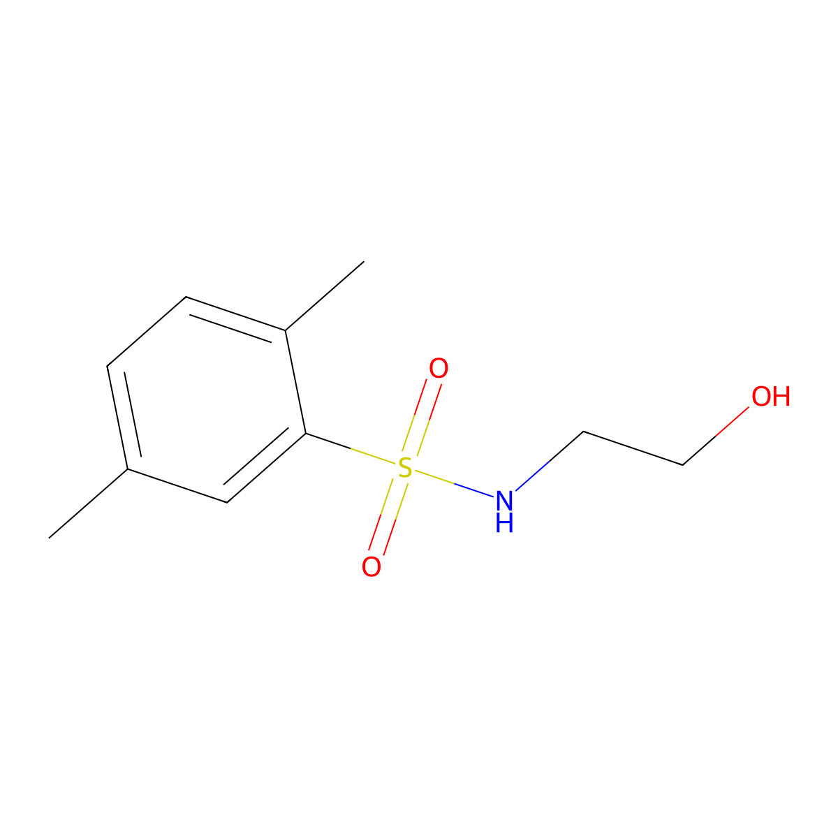 N-(2-hydroxyethyl)-2,5-dimethylbenzenesulfonamide molecular structure, CAS 354992-40-8