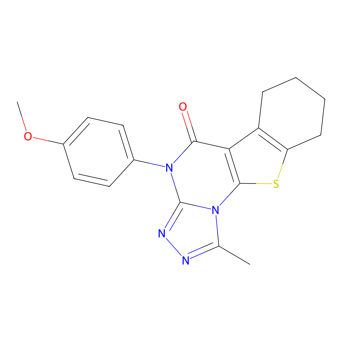 4-(4-methoxyphenyl)-1-methyl-6,7,8,9-tetrahydro[1]benzothieno[3,2-e][1,2,4]triazolo[4,3-a]pyrimidin-5(4H)-one molecular structure, CAS 354992-53-3