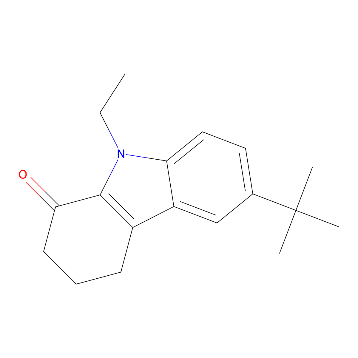 6-tert-butyl-9-ethyl-3,4-dihydro-2H-carbazol-1-one molecular structure, CAS 354992-77-1